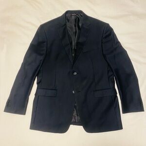 Franco Ricci Sport Coat Blazer Mens Size 48R Navy Wool Super Suit Jacket
